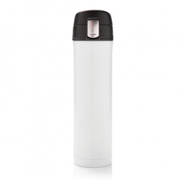 Logo trade promotional giveaway photo of: Easy lock vacuum flask, white/black