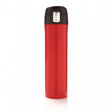 Logo trade promotional gifts image of: Easy lock vacuum flask, red/black