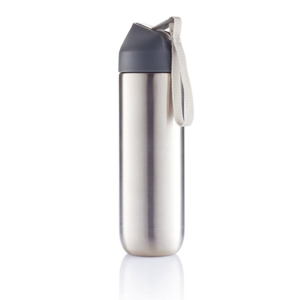 Logotrade corporate gift image of: Neva water bottle metal 500ml, grey/grey