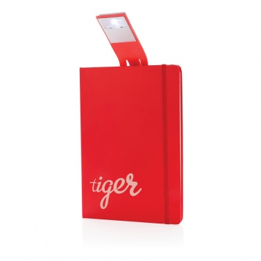 Logotrade promotional item picture of: A5 Notebook & LED bookmark, red