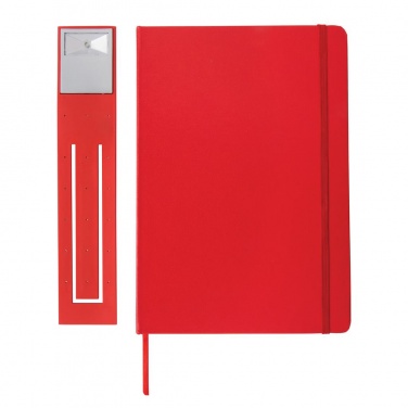 Logotrade advertising product picture of: A5 Notebook & LED bookmark, red