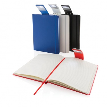 Logo trade promotional merchandise picture of: A5 Notebook & LED bookmark, red