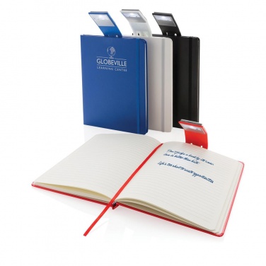 Logo trade corporate gift photo of: A5 Notebook & LED bookmark, red