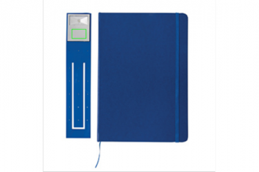 Logo trade promotional items image of: A5 Notebook & LED bookmark, blue