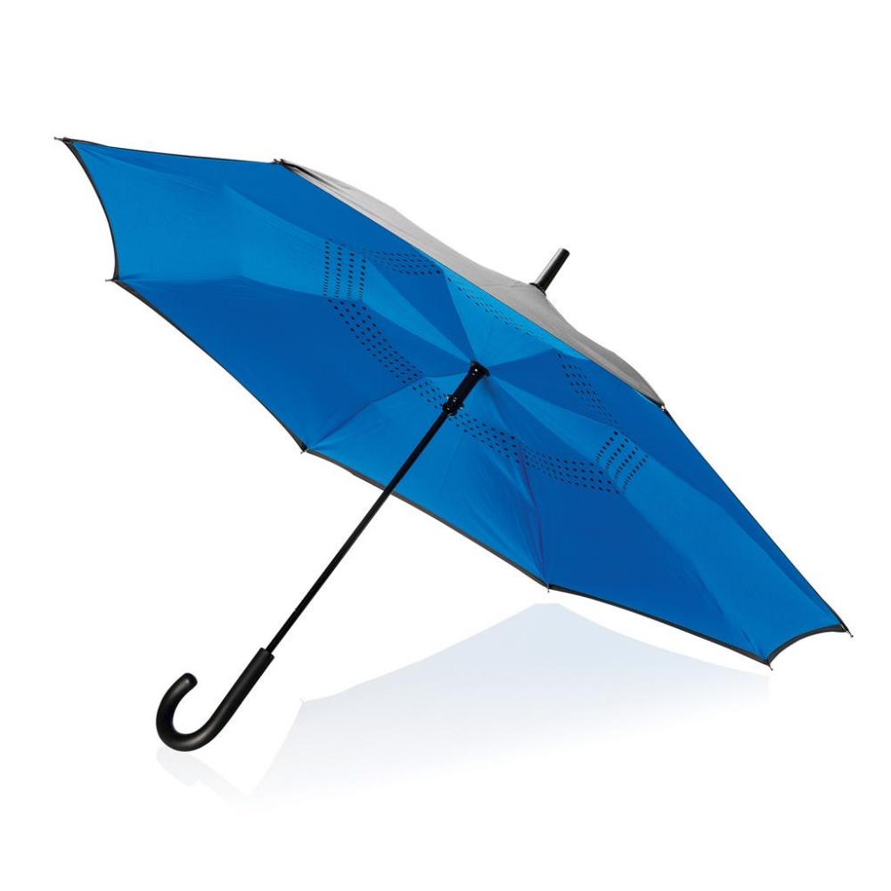 Logo trade promotional product photo of: 23" Xindao  manual reversible umbrella, black-blue