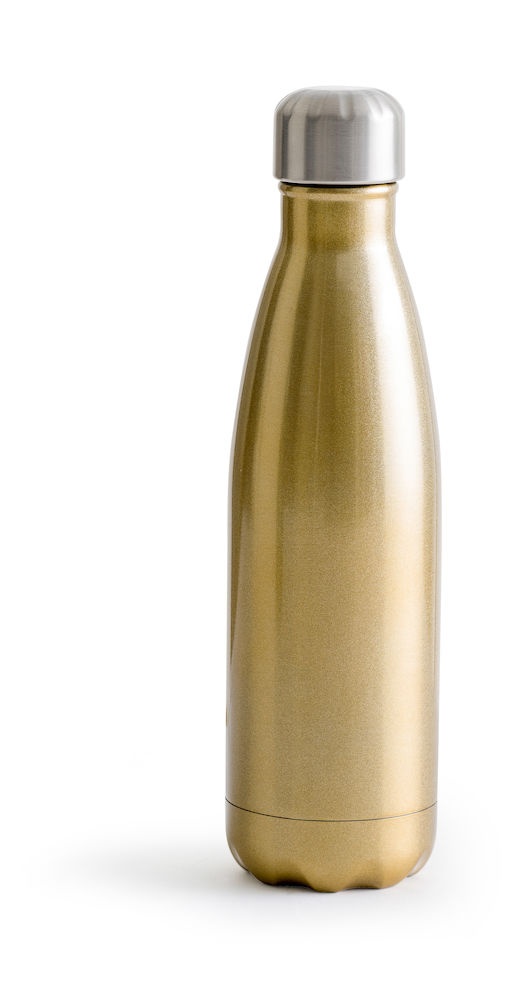 Logo trade promotional products image of: Steel water bottle, gold-coloured