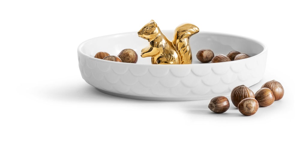 Logo trade corporate gifts image of: Squirrel serving bowl, gold-colour Ø 19 cm