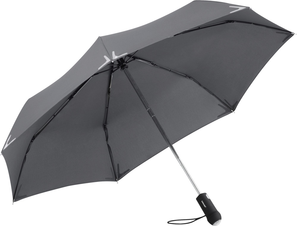 Logotrade promotional product image of: AOC mini umbrella Safebrella® LED 5471, Grey