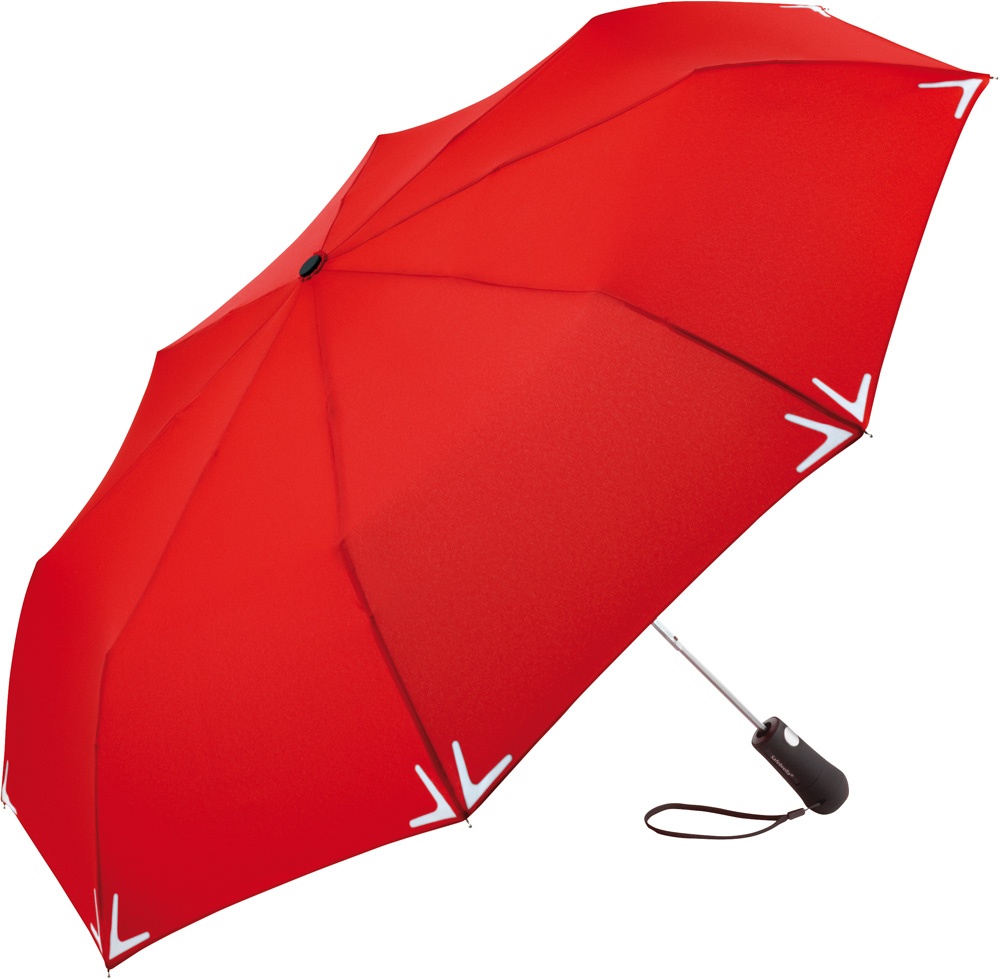 Logo trade promotional giveaways image of: AC mini umbrella Safebrella® LED 5571, Red