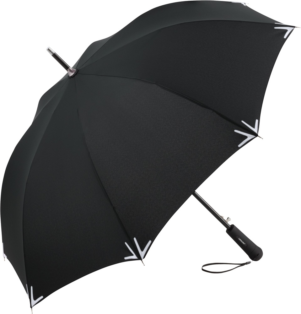 Logotrade corporate gift picture of: AC regular umbrella Safebrella® LED, Black