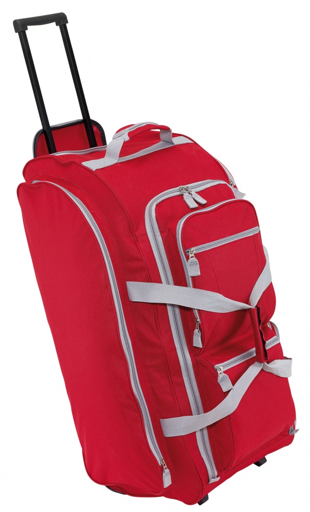 Logo trade business gift photo of: Trolley-travelbag,"9P" 600D, red