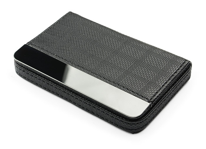 Logo trade promotional giveaways picture of: Business card holder LARISS BLACK, black