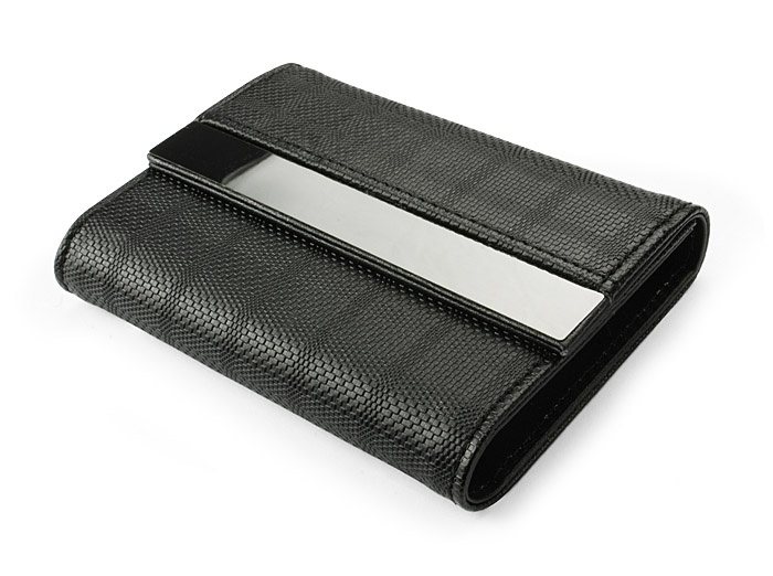 Logotrade promotional item picture of: Business card holder RILL BLACK, Black