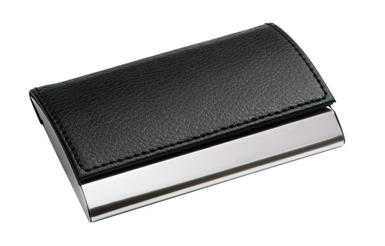 Logotrade promotional product picture of: Business card holder HORIT, black