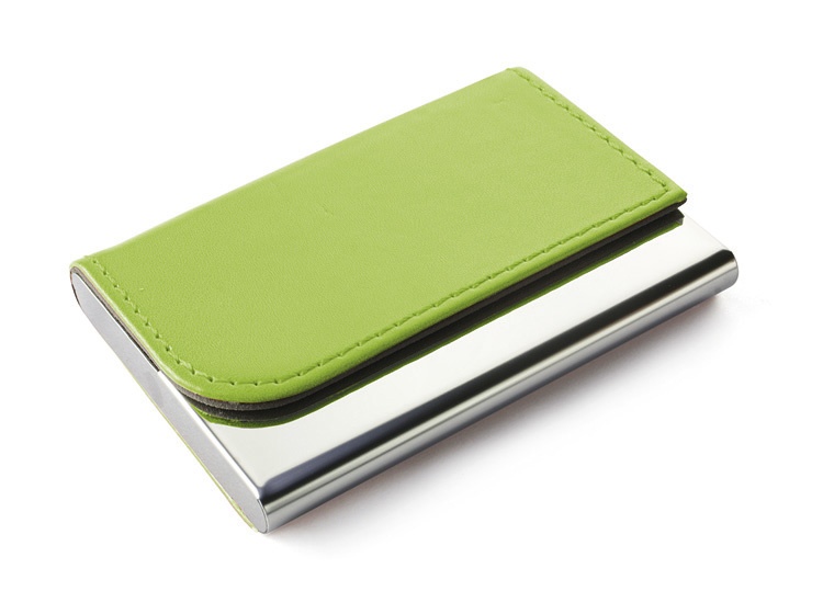 Logo trade promotional gift photo of: Business card holder TIVAT, Green