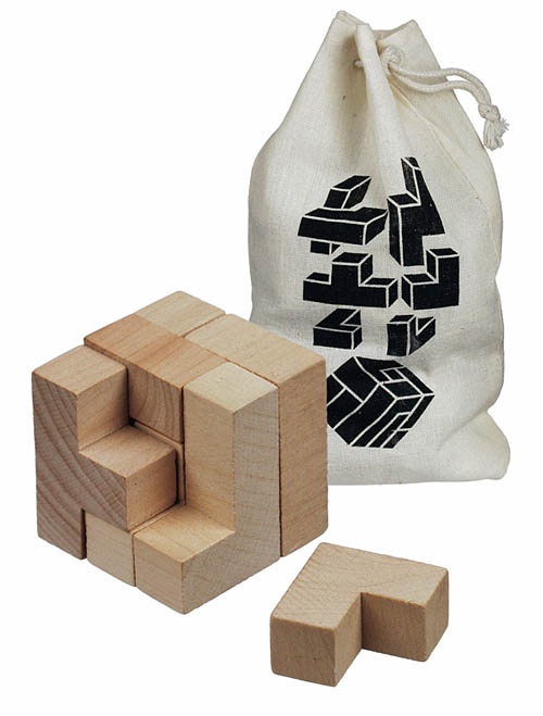 Logo trade promotional merchandise image of: Puzzle game CUBE, Beige