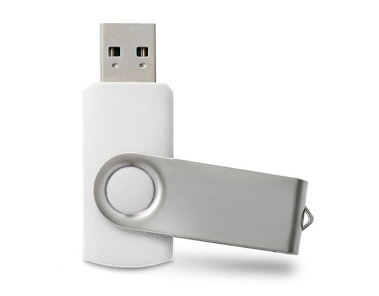 Logo trade promotional giveaway photo of: USB flash drive TWISTER 8 GB, White