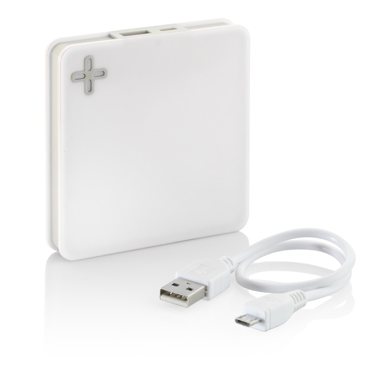 Logo trade corporate gifts picture of: Power bank MAIS 5200 mAh, White