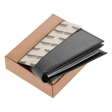 Logo trade promotional merchandise image of: Mauro Conti leather wallet, black