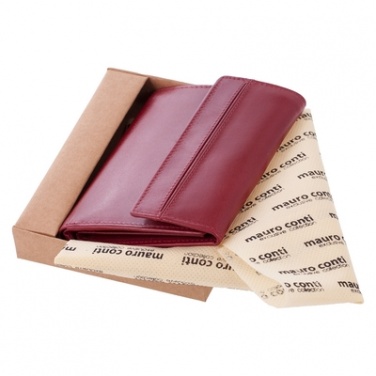 Logo trade promotional merchandise photo of: Mauro Conti leather wallet for women, red