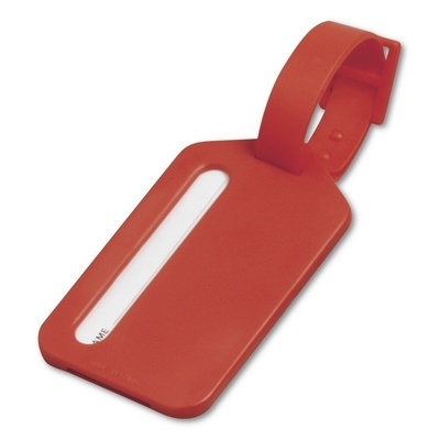 Logo trade promotional merchandise image of: Luggage tag, Red