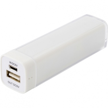 Logotrade corporate gifts photo of: Power bank 2200 mAh, White