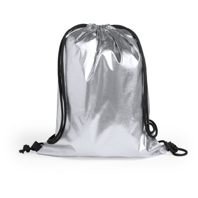 Logo trade promotional giveaways image of: Drawstring bag Silver Star, Silver