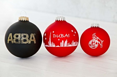 Logo trade corporate gifts image of: Christmas ball with 1 color logo, 8 cm