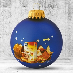 Logo trade business gift photo of: Christmas ball with 4-5 color logo 8 cm