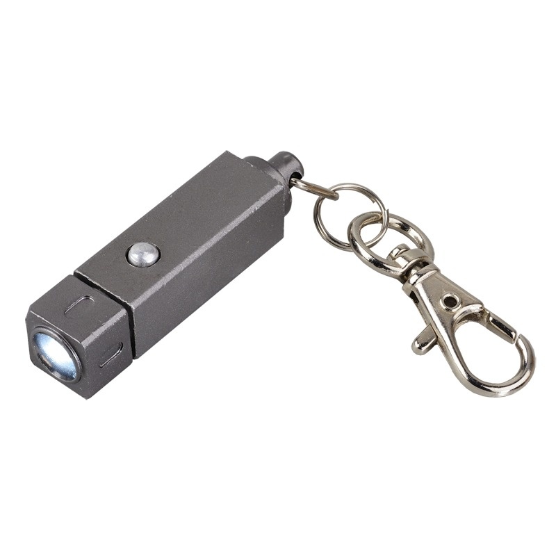 Logo trade promotional merchandise image of: Muscle LED torch keyring, graphite