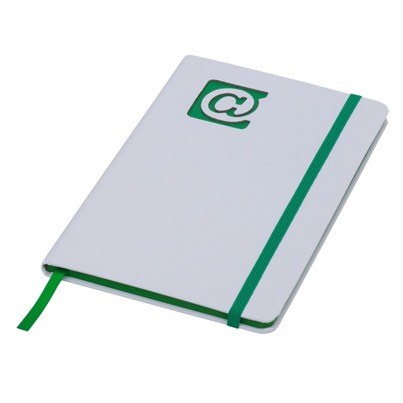 Logo trade corporate gifts image of: Plain notepad, @ 130x210/80p, green/white