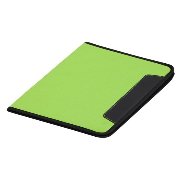 Logo trade promotional merchandise image of: Ortona A4 folder, green/black