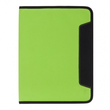 Logo trade promotional giveaways image of: Ortona A4 folder, green/black