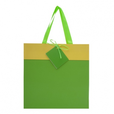 Logo trade promotional giveaways image of: Gift bag, green/yellow