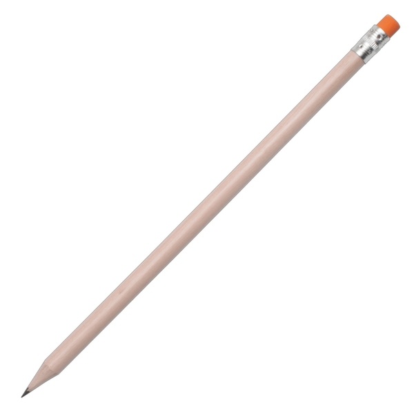 Logo trade promotional products image of: Wooden pencil, orange/ecru