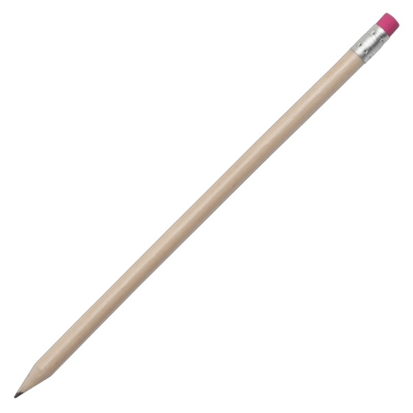 Logo trade promotional items image of: Wooden pencil, pink/ecru