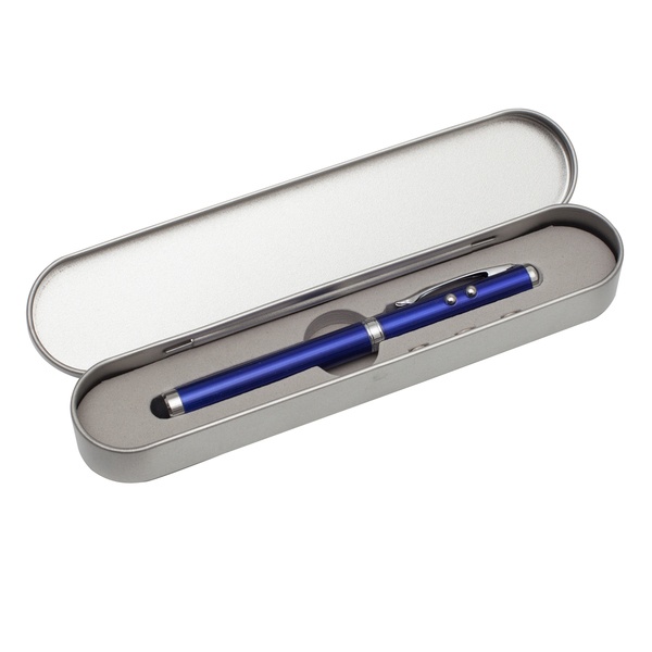 Logotrade promotional giveaway picture of: Supreme ballpen with laser pointer - 4 in 1, blue