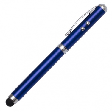 Logotrade promotional gift image of: Supreme ballpen with laser pointer - 4 in 1, blue