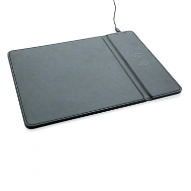 Logo trade corporate gift photo of: Mousepad with 5W wireless charging, black