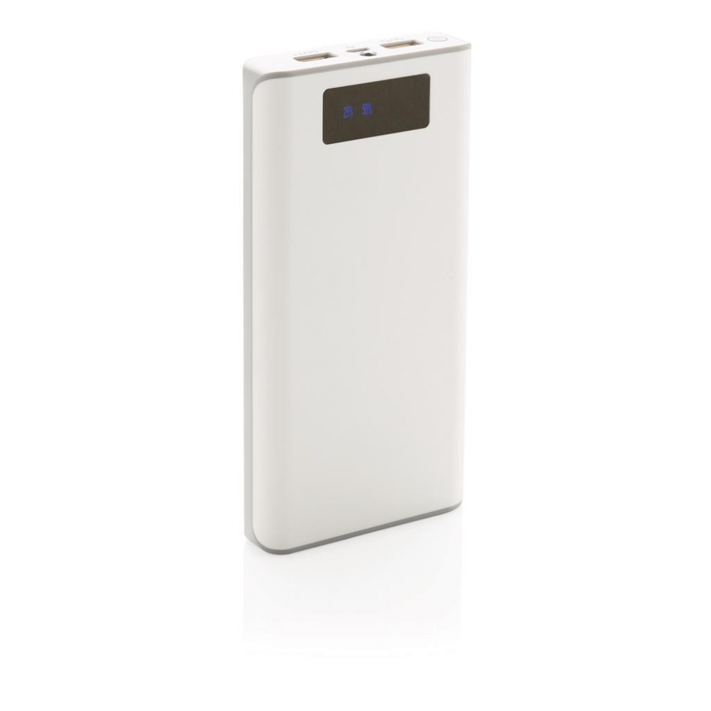 Logotrade promotional item image of: 20.000 mAh powerbank with display, white