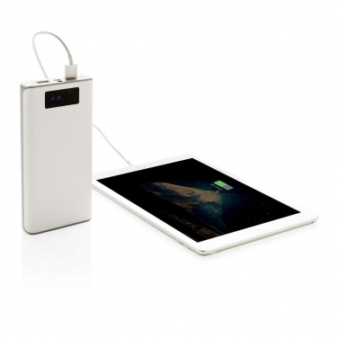 Logotrade business gift image of: 20.000 mAh powerbank with display, white