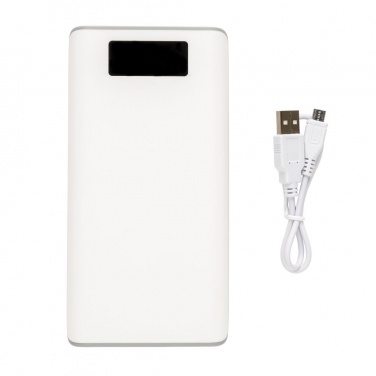 Logotrade business gift image of: 20.000 mAh powerbank with display, white