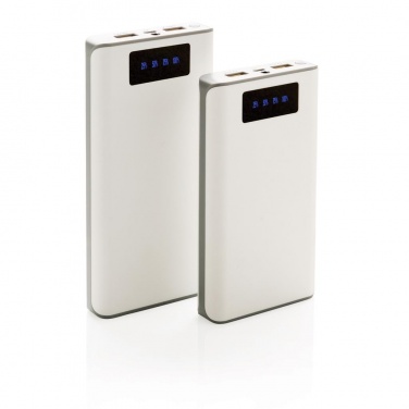 Logotrade promotional giveaway image of: 20.000 mAh powerbank with display, white