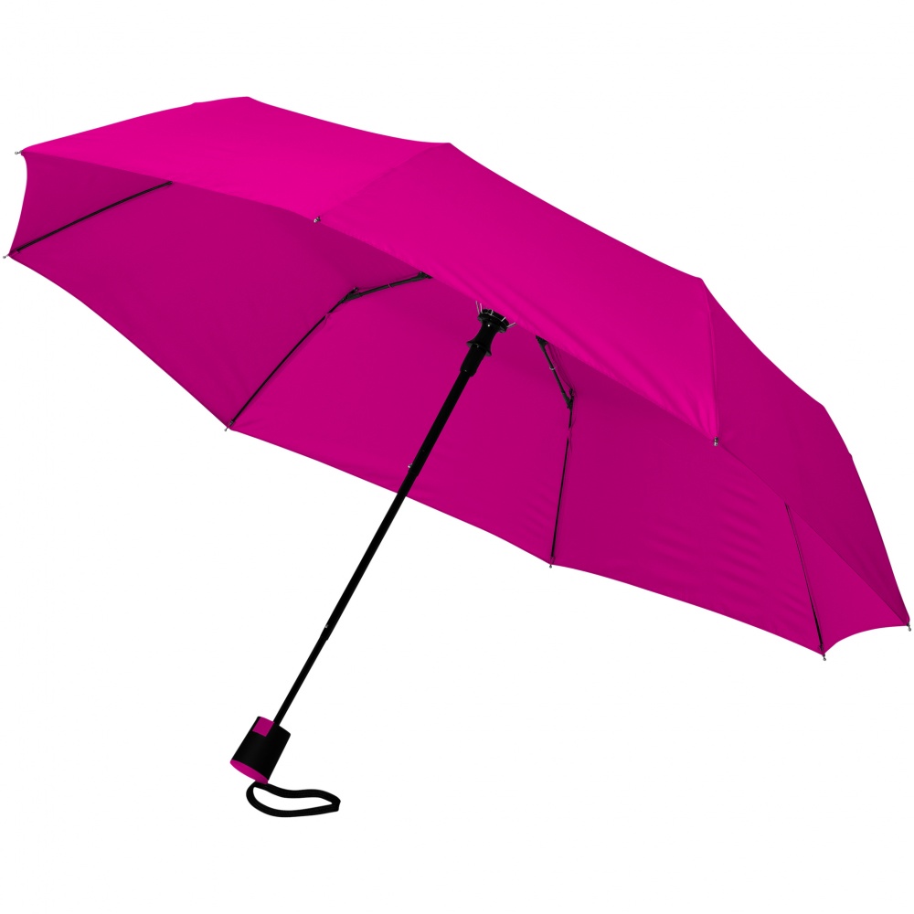 Logo trade promotional gifts image of: 21" Wali 3-section auto open umbrella, pink