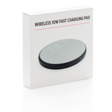 Logo trade promotional items image of: Wireless 10W fast charging pad, black