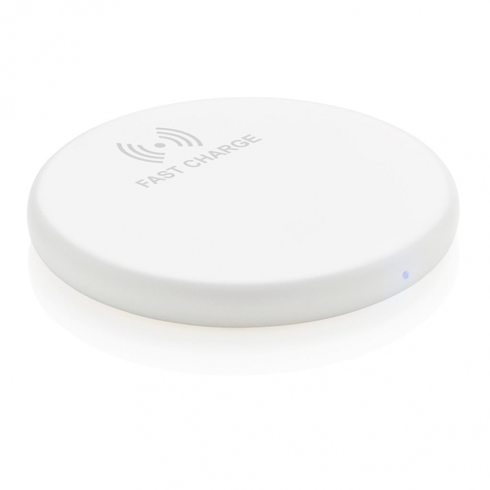 Logo trade advertising products picture of: Wireless 10W fast charging pad, white