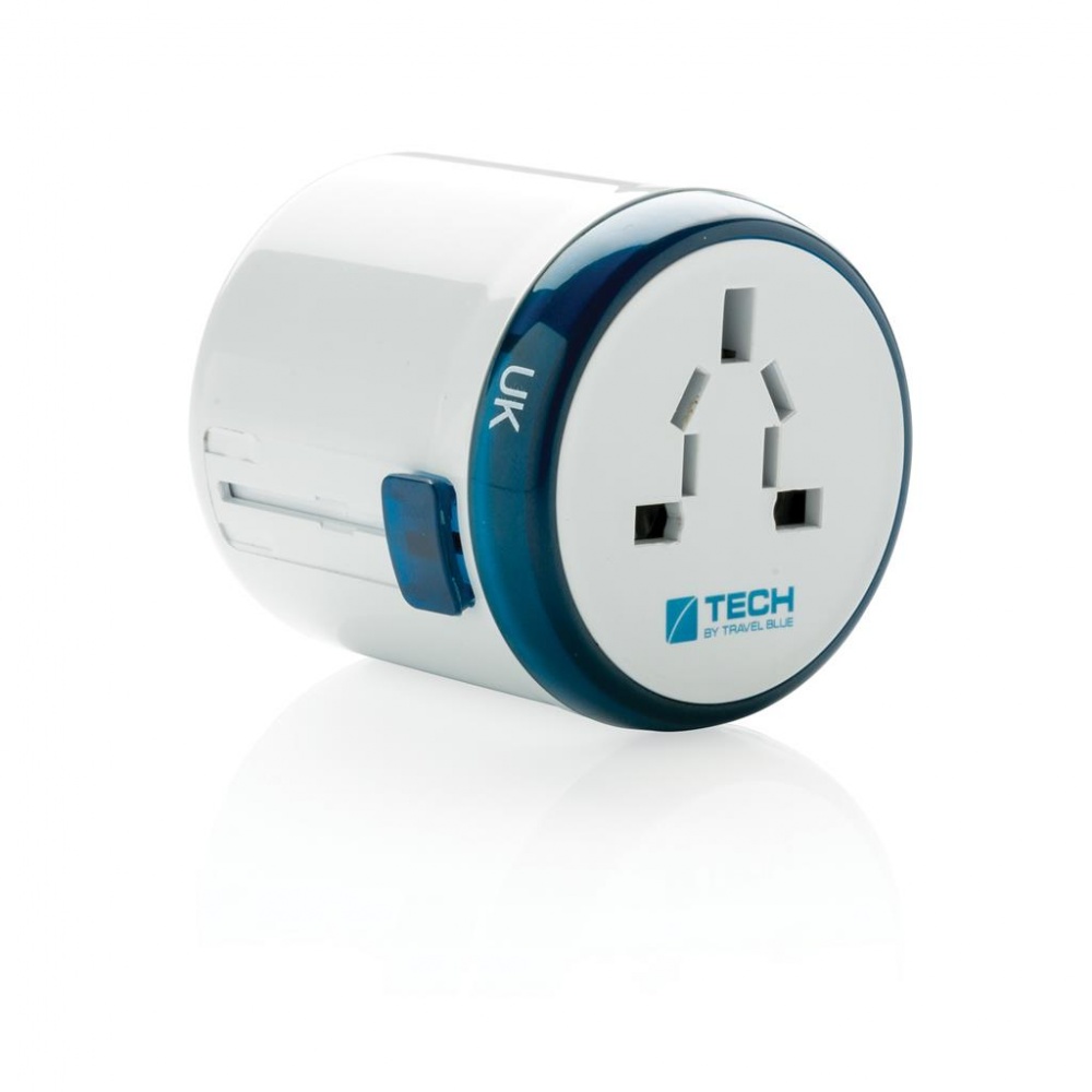 Logotrade promotional merchandise image of: Travel Blue world travel adapter, white