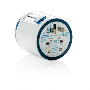 Logo trade promotional gifts picture of: Travel Blue world travel adapter, white