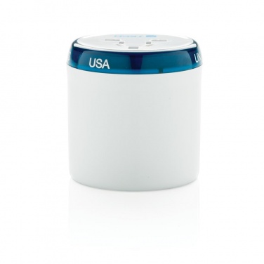 Logo trade corporate gifts image of: Travel Blue world travel adapter, white