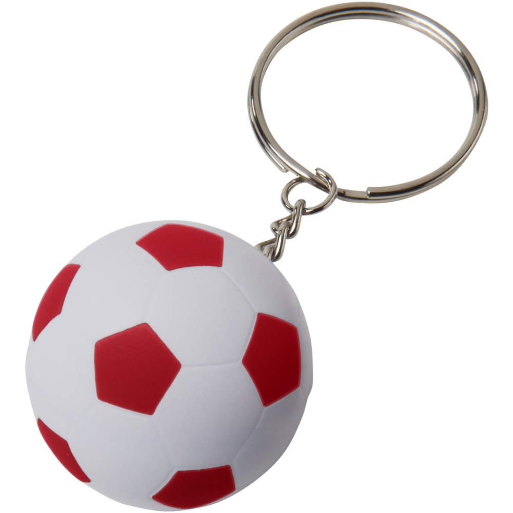 Logo trade promotional giveaway photo of: Striker football key chain, red